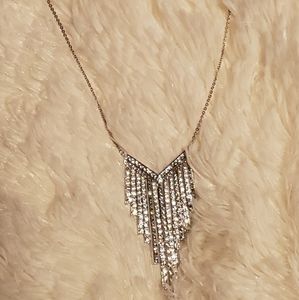 Sterling silver necklace with cubic zirconia studs